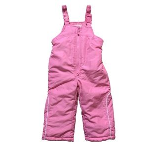 London Fog Kids Girl Snow Bib Overalls Ski Pants Pink Sz 24 M Adjustable Strap